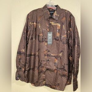 New American Breed Men’s Dress Shirt Gold Button-down